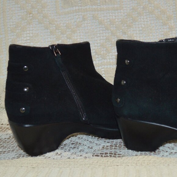 Cordani EU 39 Black Leather Ankle Boots Modified Wedge - Picture 3 of 6